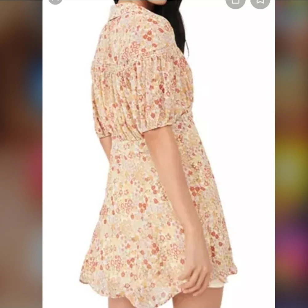 Free People Bonnie Mini Dress In Tea Combo Size XS